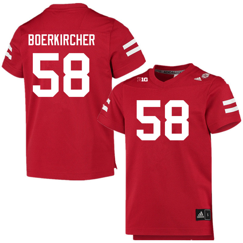 Men #58 Ian Boerkircher Nebraska Cornhuskers College Football Jerseys Sale-Scarlet